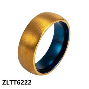 Gold and blue  tungsten carbide rings for men and women